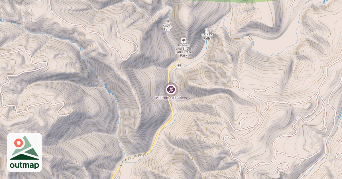 Map of Millicoma Boulders