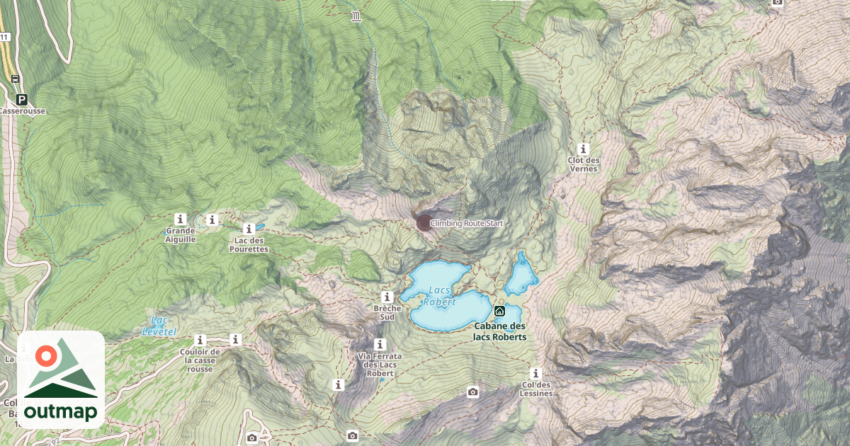 Map of Climbing Route Start