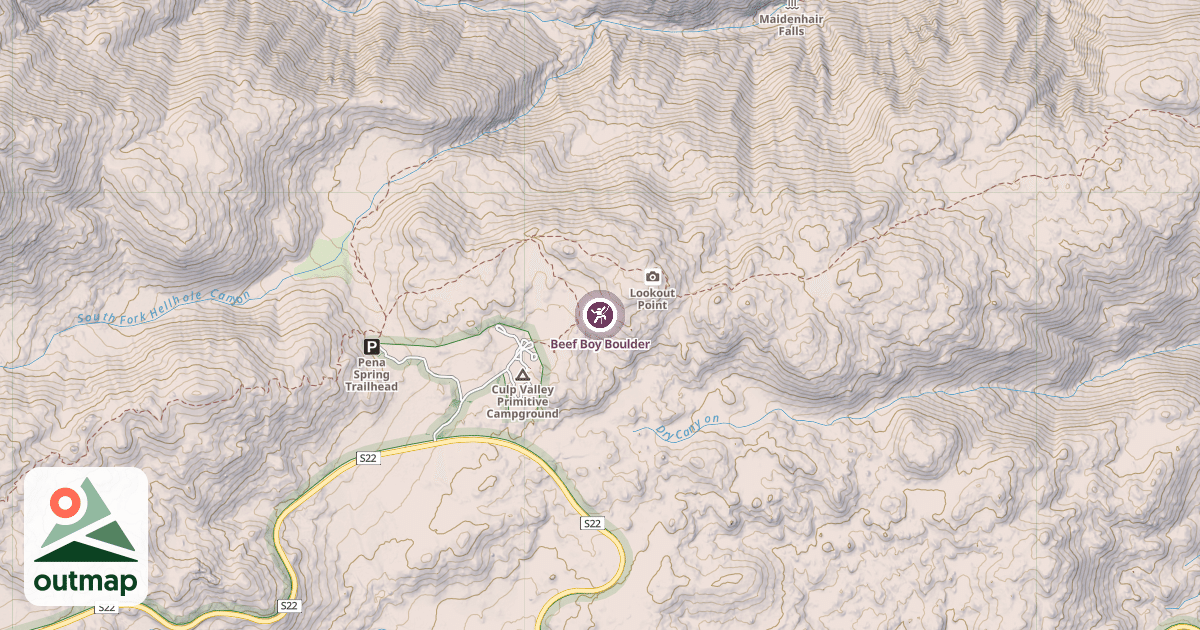 Map of Beef Boy Boulder