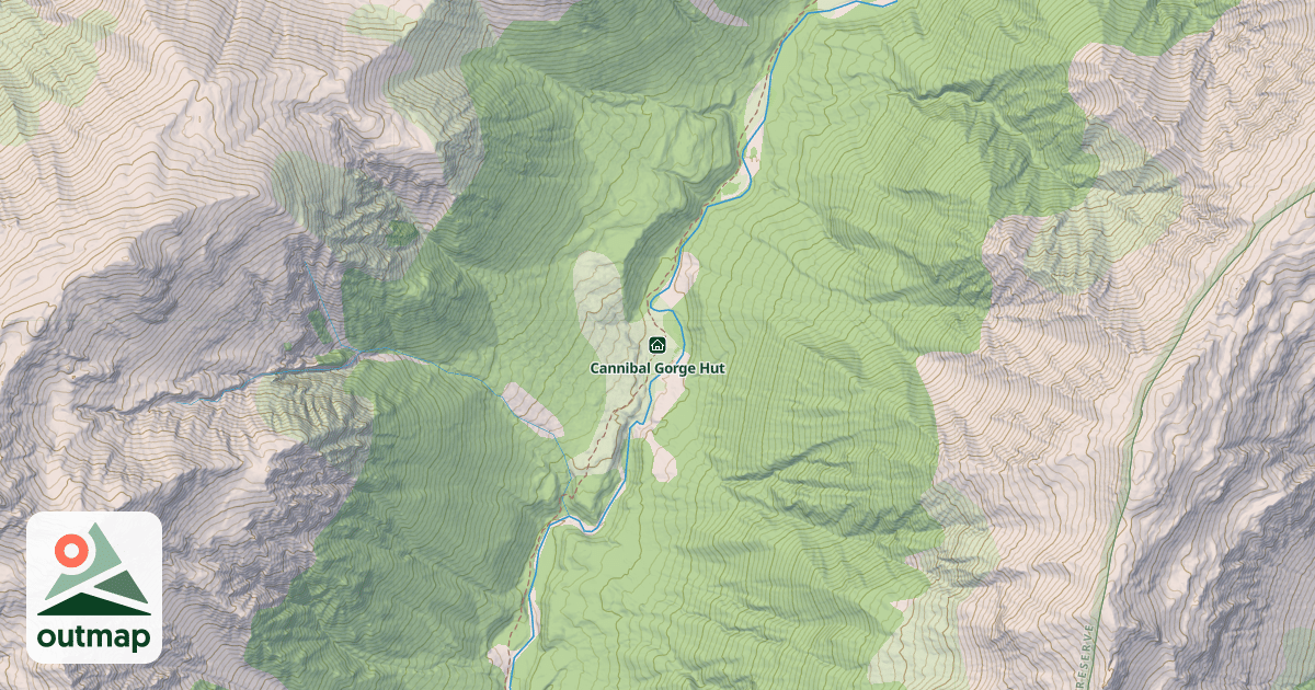 Map of Cannibal Gorge Hut