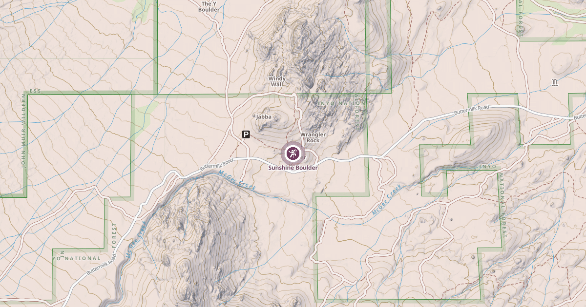 Map preview of Sunshine Boulder