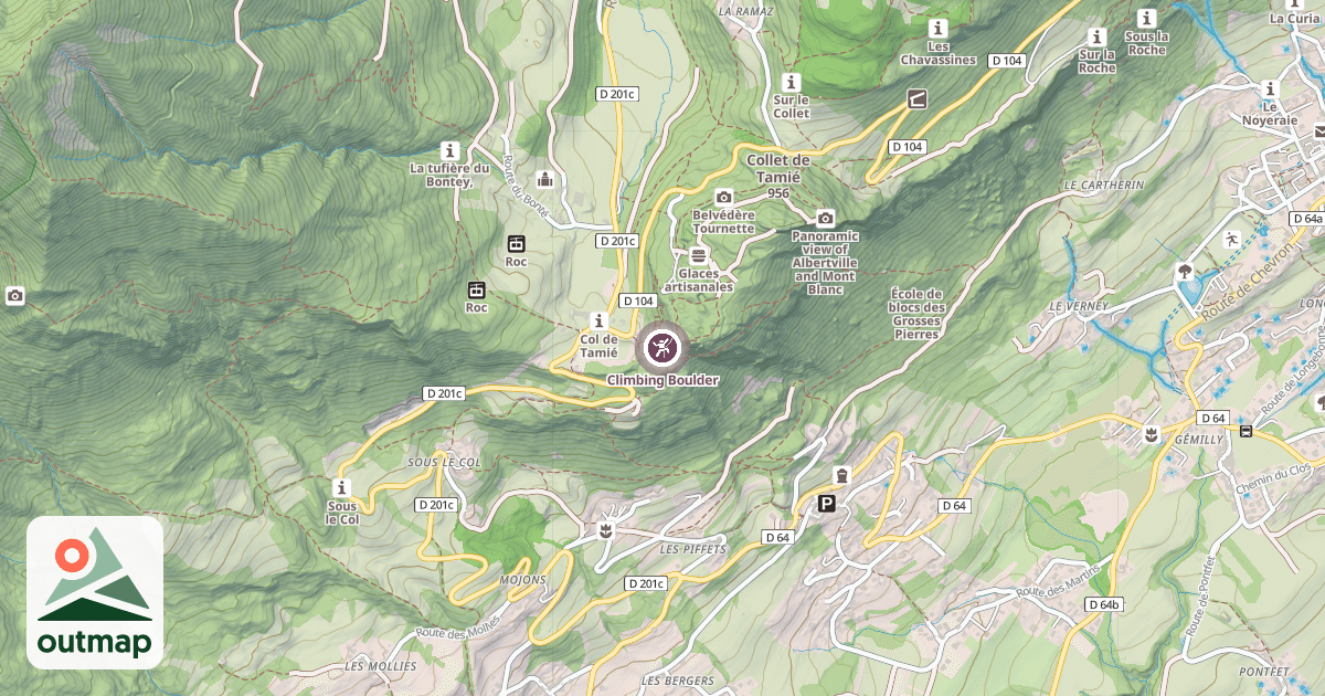 Map of Climbing Boulder