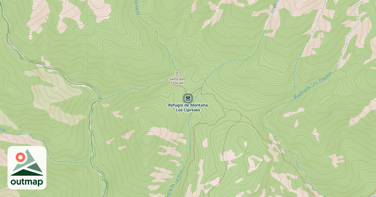 Map of Refugio de Montaña Los Cipreses