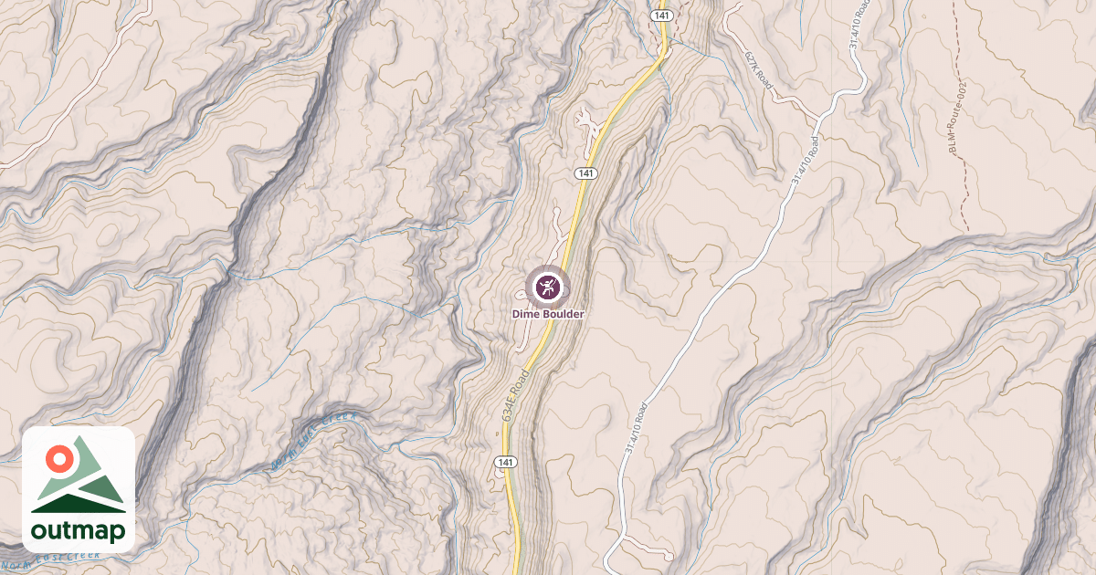 Map of Dime Boulder