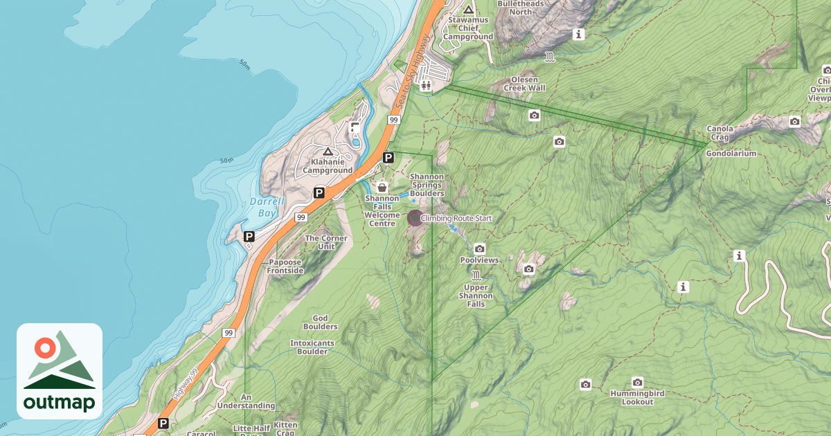 Map of Climbing Route Start