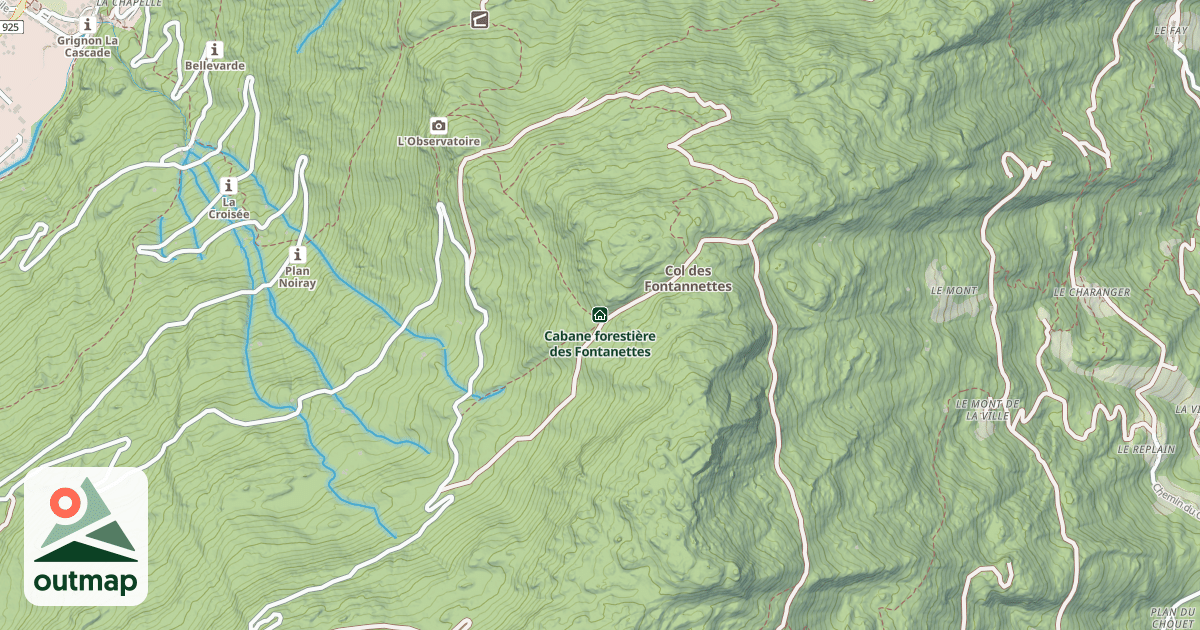 Map of Cabane forestière des Fontanettes
