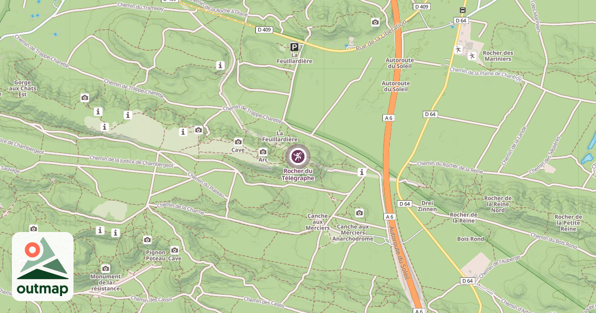 Map of Rocher du Télégraphe