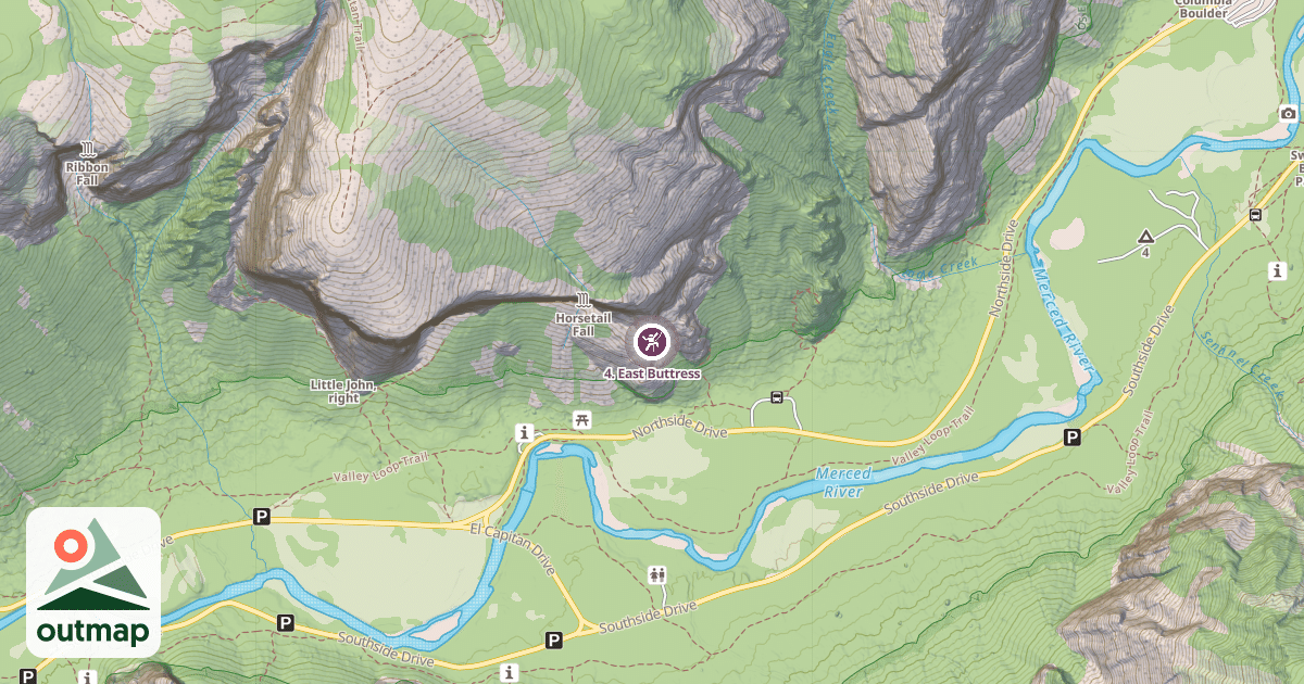 Map of 4. East Buttress