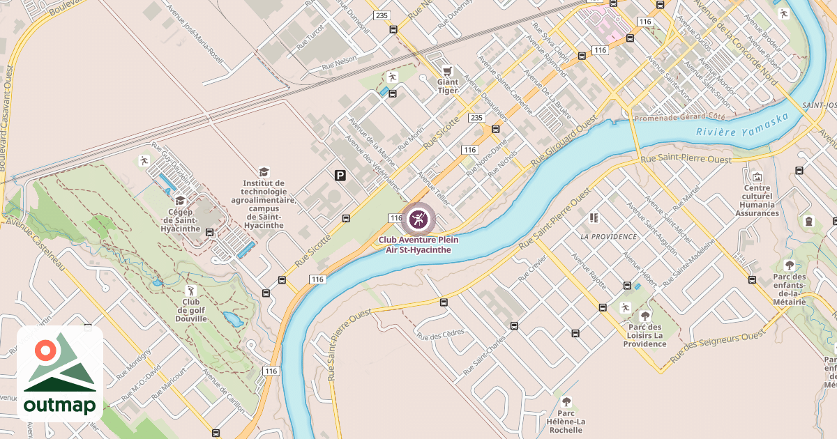 Map of Club Aventure Plein Air St-Hyacinthe