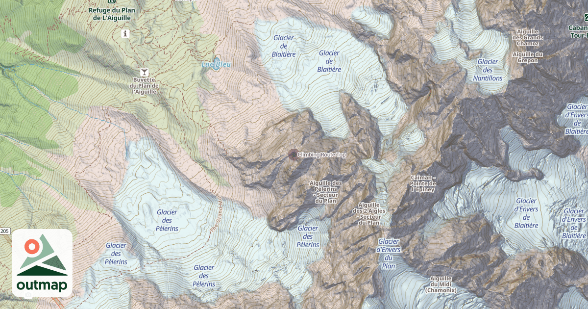 Map of Climbing Route Top