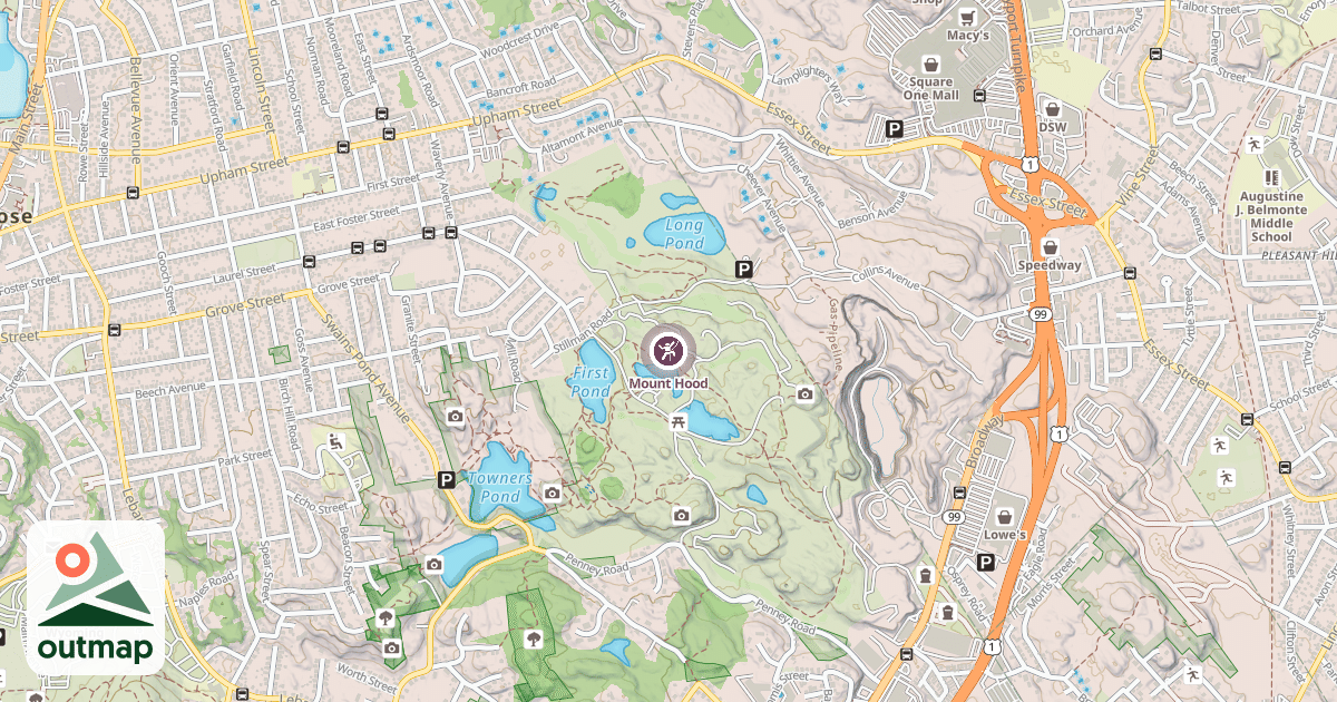 Map of Mount Hood