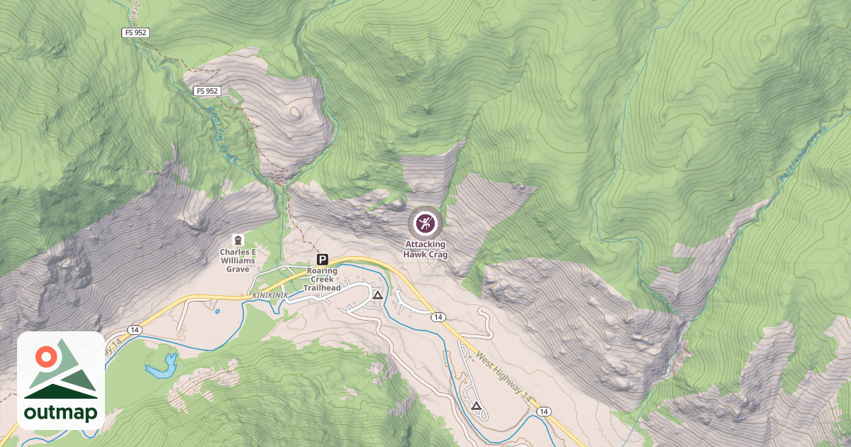 Map of Attacking Hawk Crag
