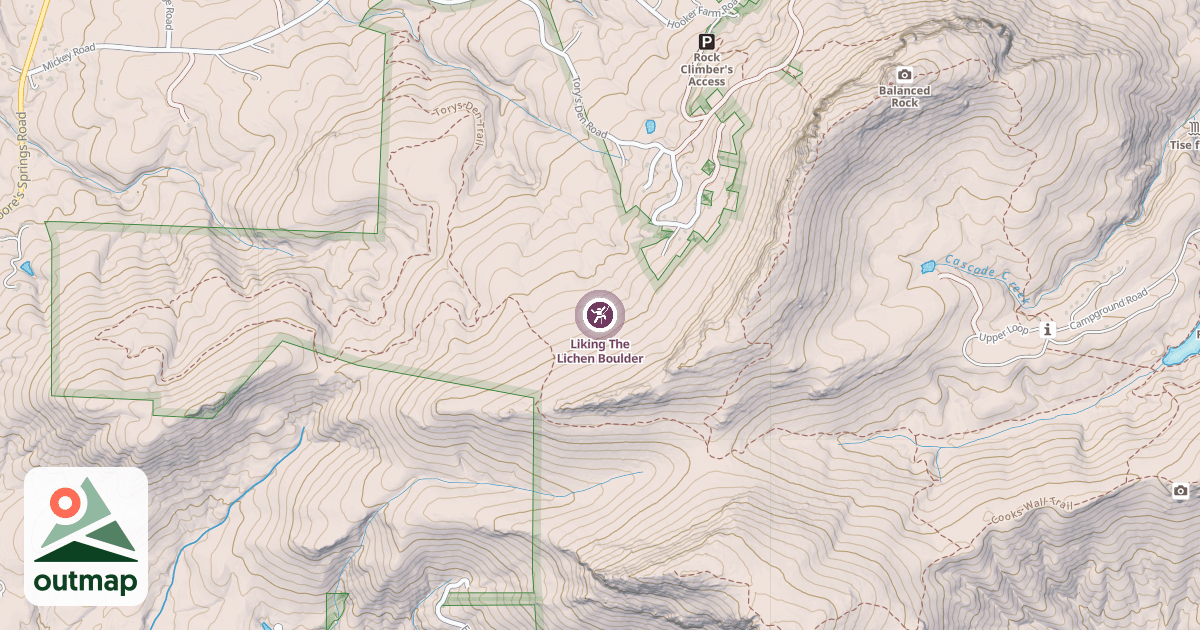 Map of Liking The Lichen Boulder