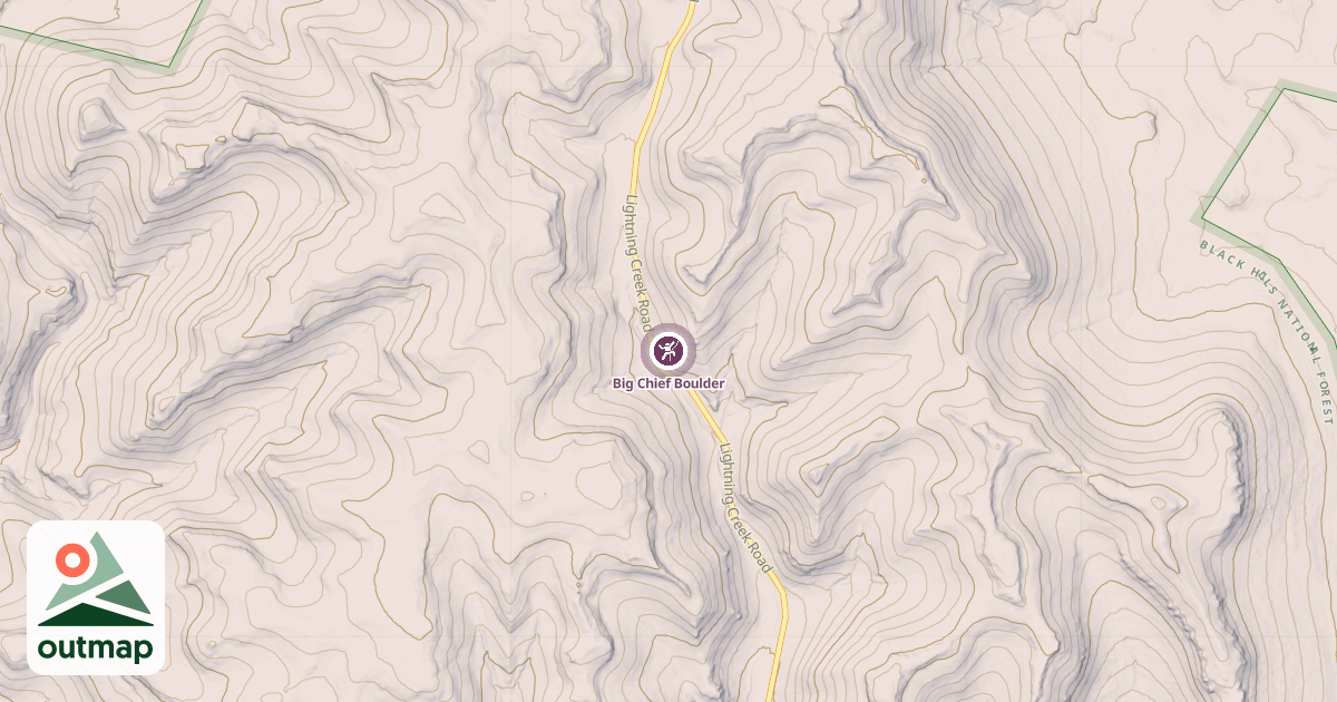 Map of Big Chief Boulder