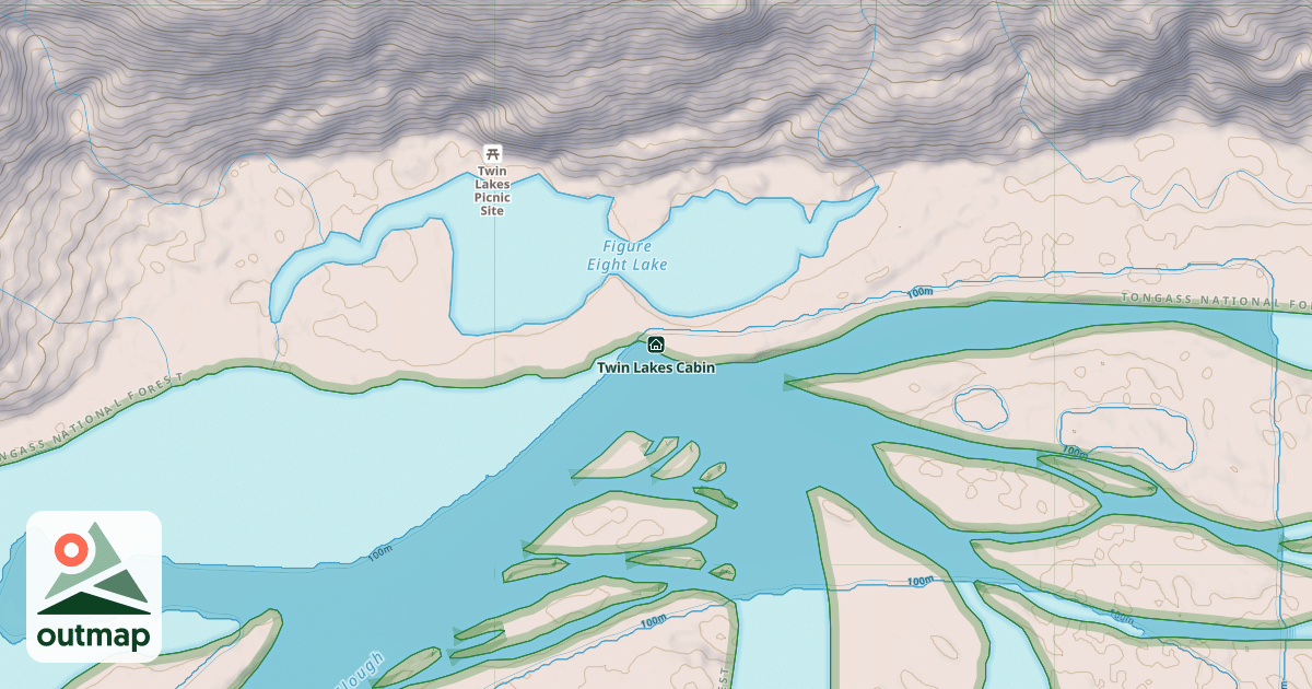 Map of Twin Lakes Cabin