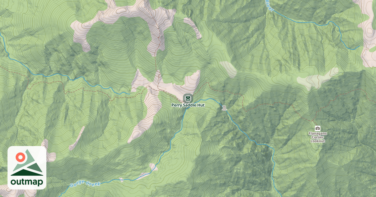 Map of Perry Saddle Hut