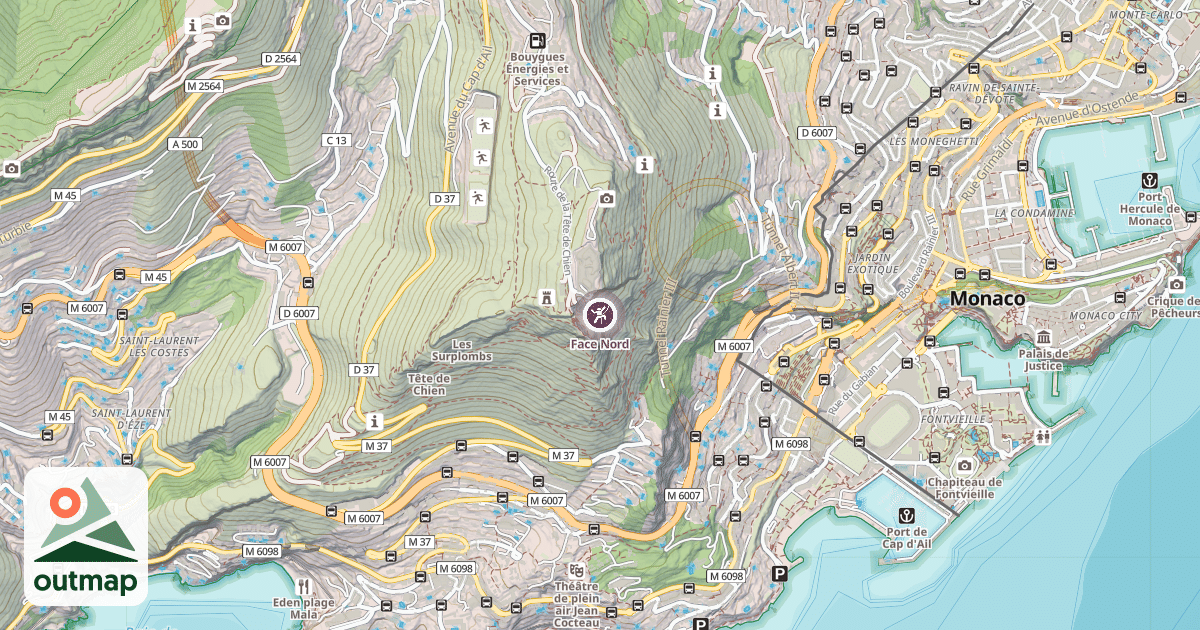 Map of Face Nord