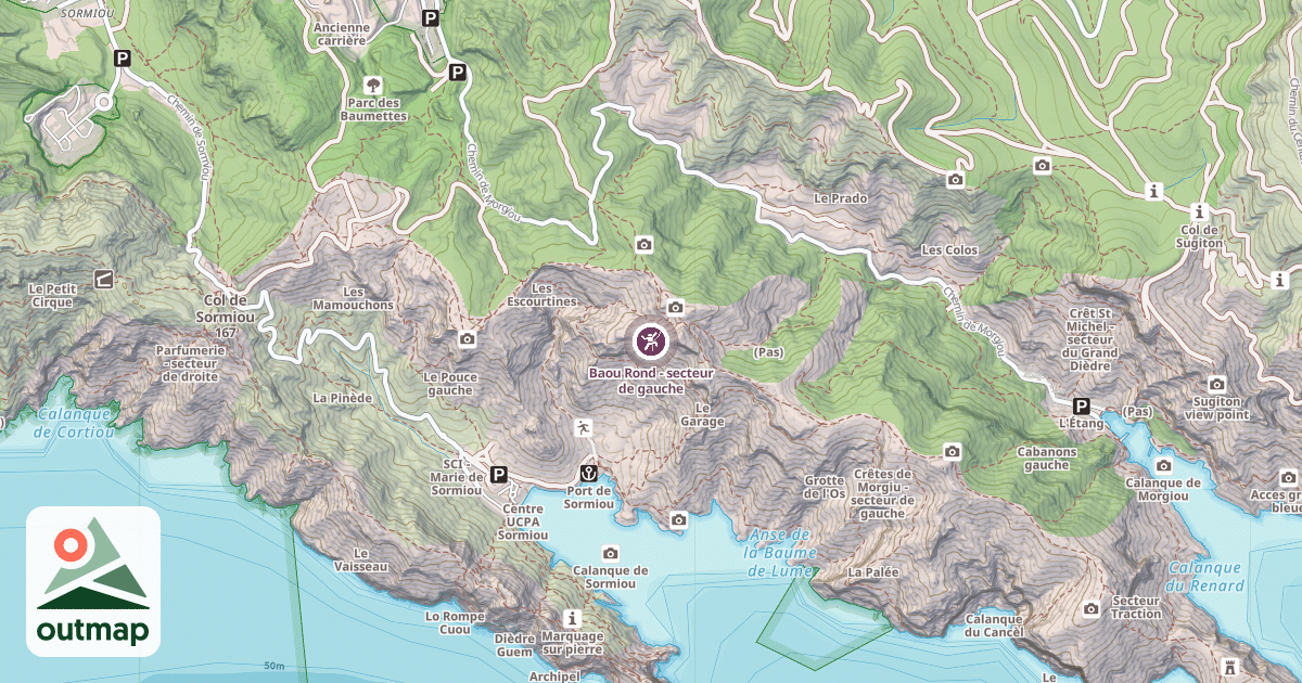 Map of Baou Rond - secteur de gauche
