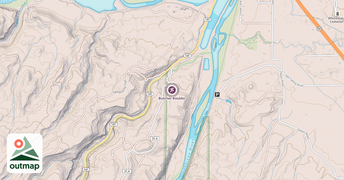 Map of Butcher Boulder