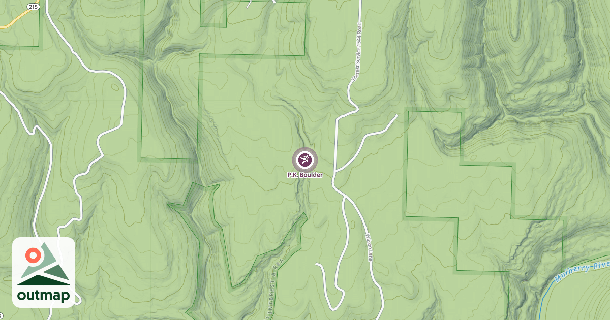 Map of P.K. Boulder