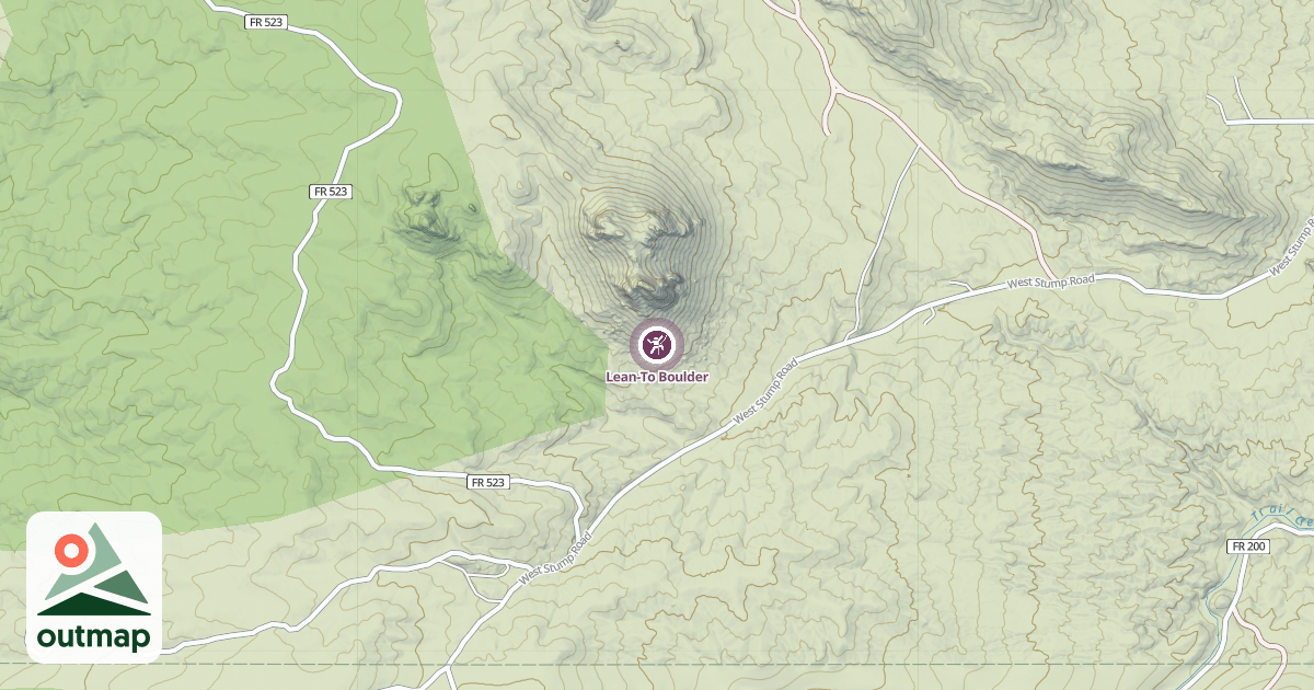 Map of Lean-To Boulder
