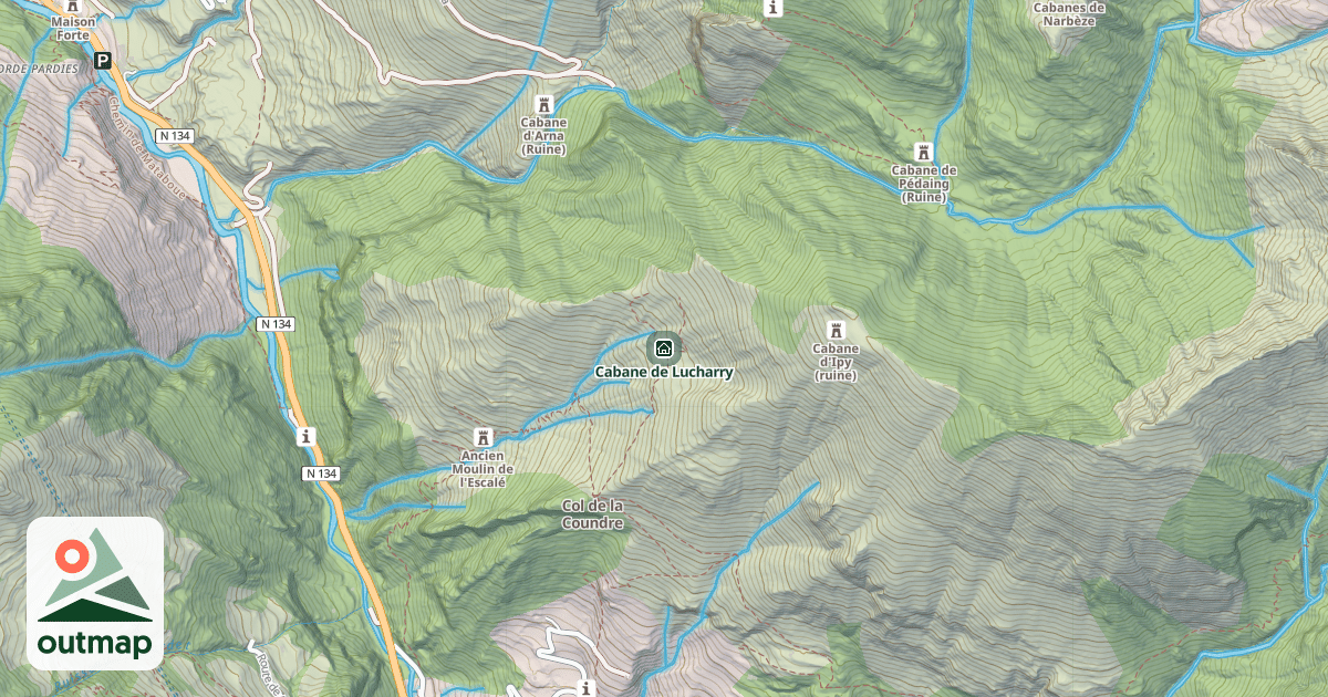 Map of Cabane de Lucharry