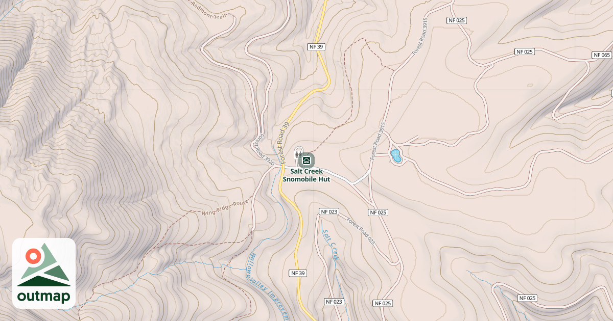 Map of Salt Creek Snomobile Hut