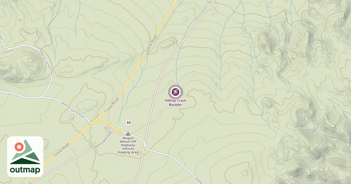 Map of Hilltop Crack Boulder