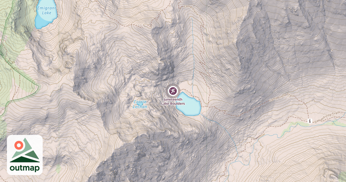 Map of Juneteenth Lake Boulders