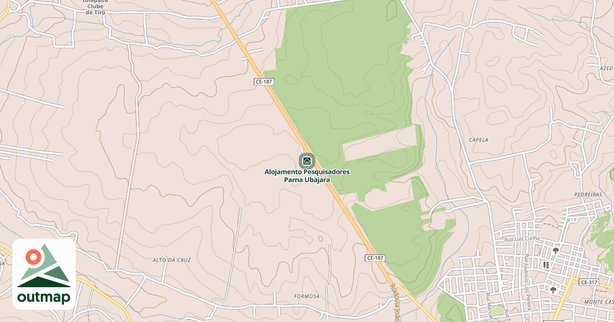 Map of Alojamento Pesquisadores Parna Ubajara