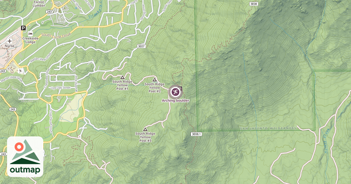 Map of Arching boulder