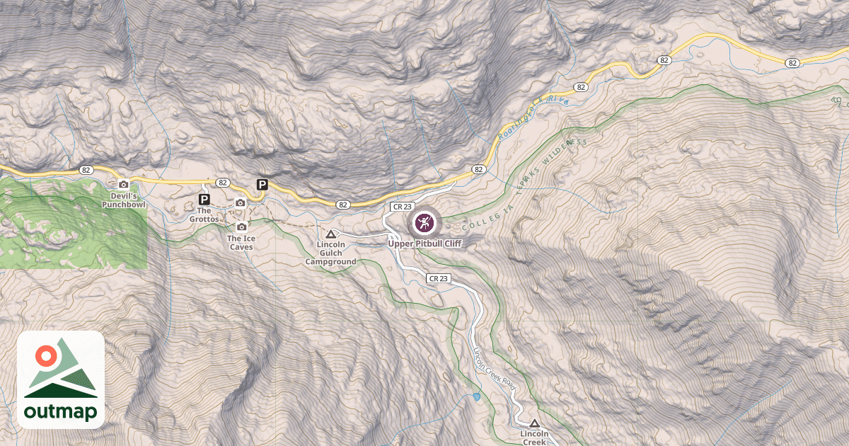 Map of Upper Pitbull Cliff