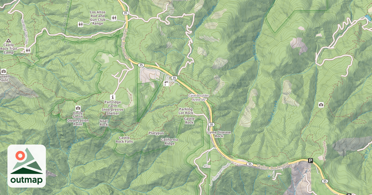 Map of Cave Boulder Arete