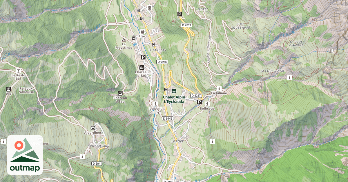 Map of Chalet Alpin L'Eychauda