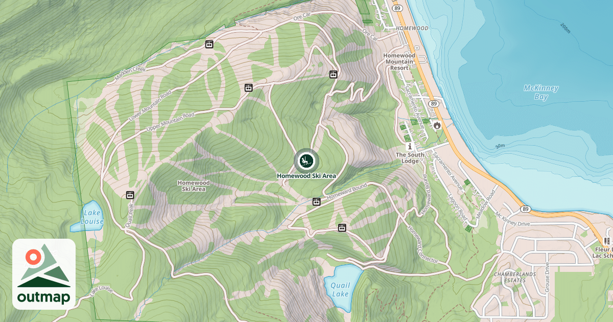 Map of Homewood Ski Area