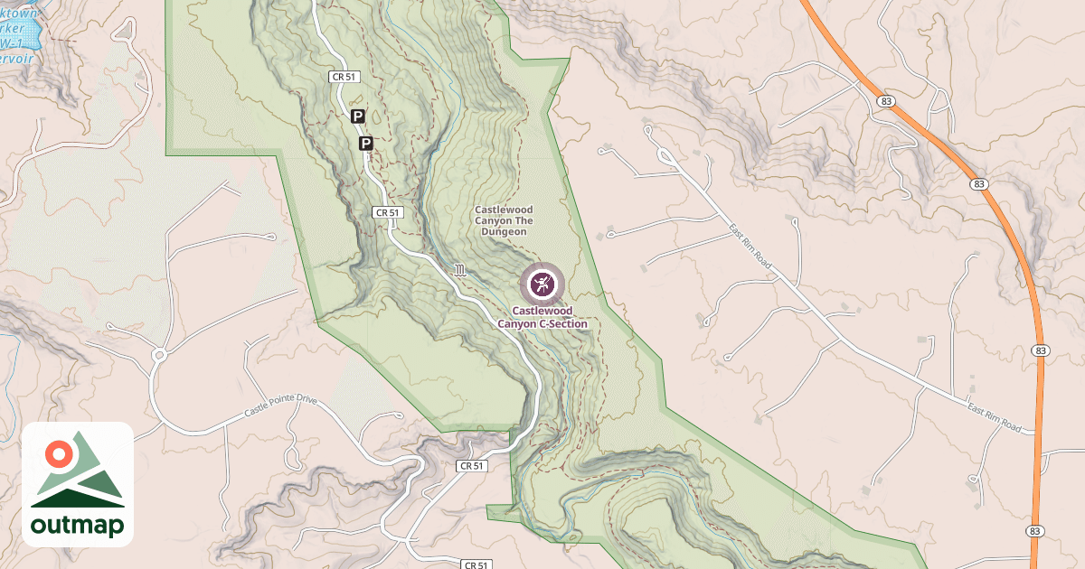 Map of Castlewood Canyon C-Section