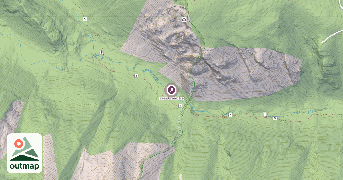 Map of Bear Creek Ice