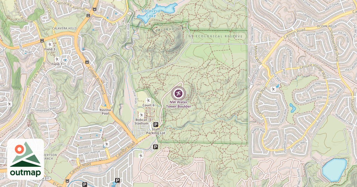 Map of NW Water Tower Boulder