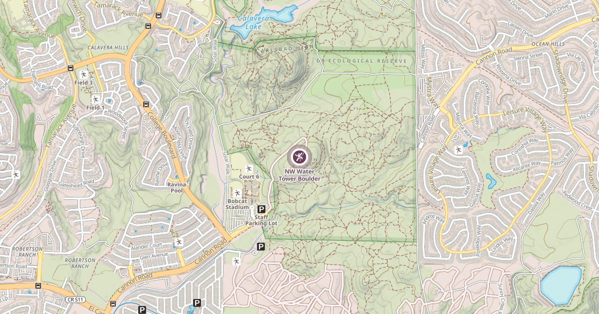 Map preview of NW Water Tower Boulder