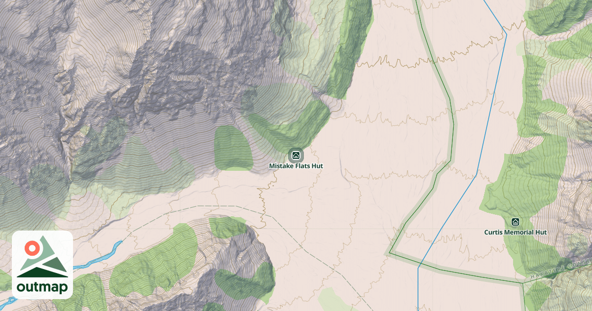 Map of Mistake Flats Hut