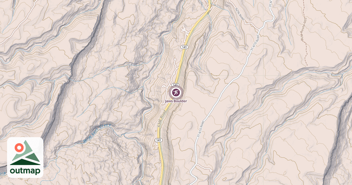 Map of Jaws Boulder