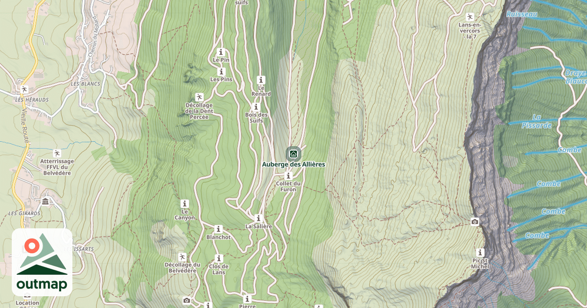 Map of Auberge des Allières
