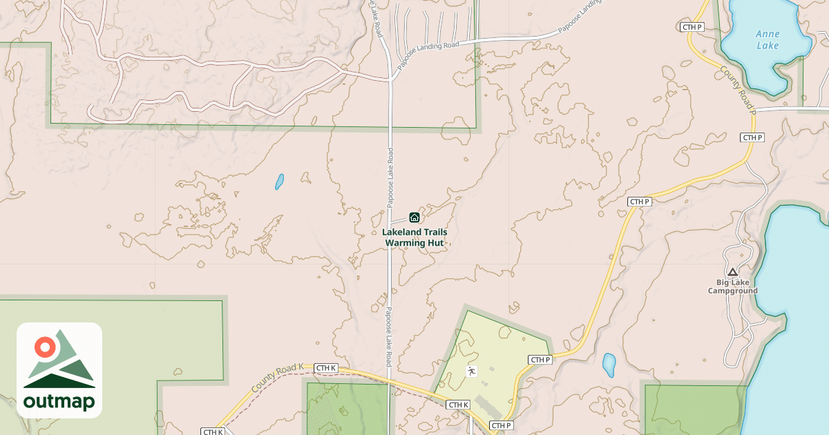 Map of Lakeland Trails Warming Hut