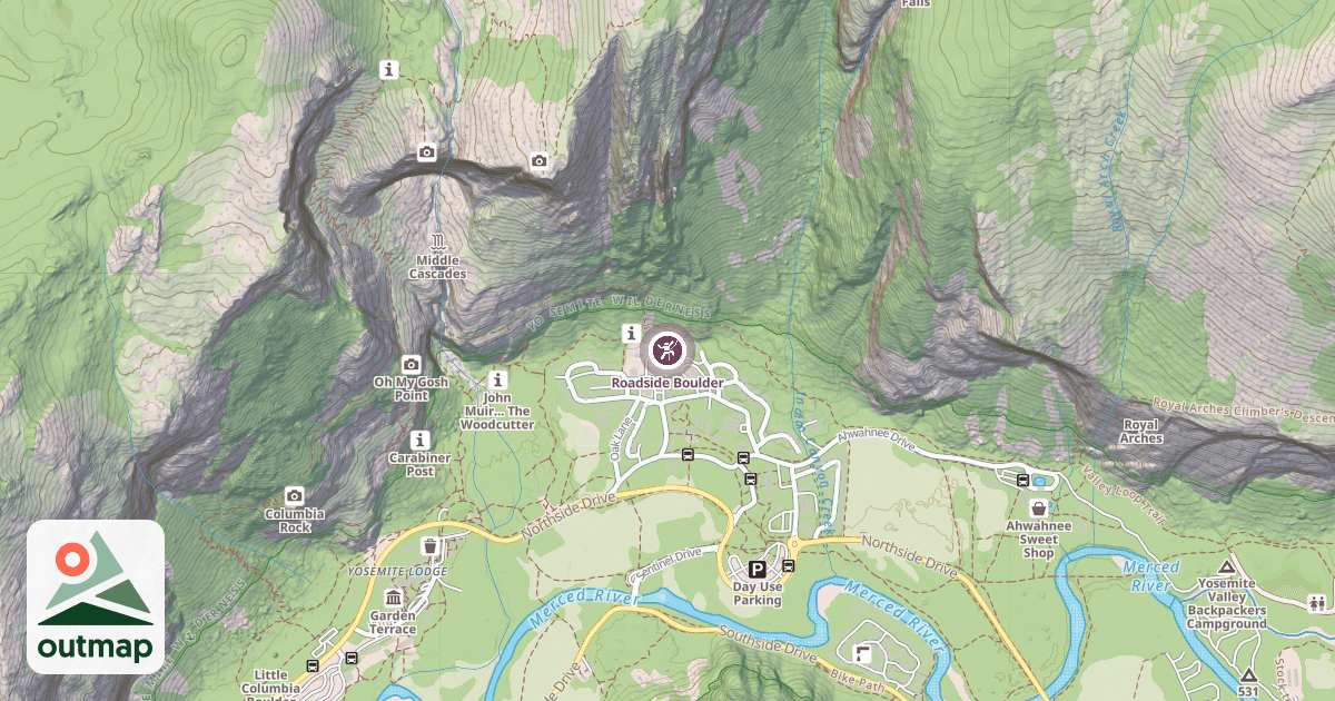 Map of Roadside Boulder
