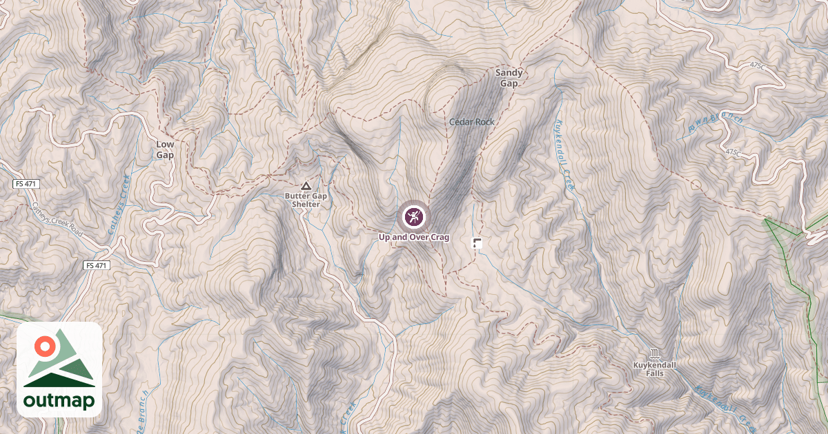 Map of Up and Over Crag