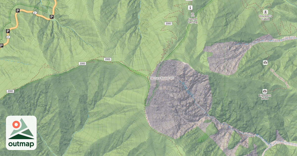 Map of NE Face Routes