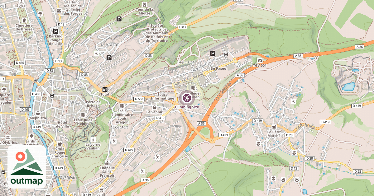 Map of Climbing Site