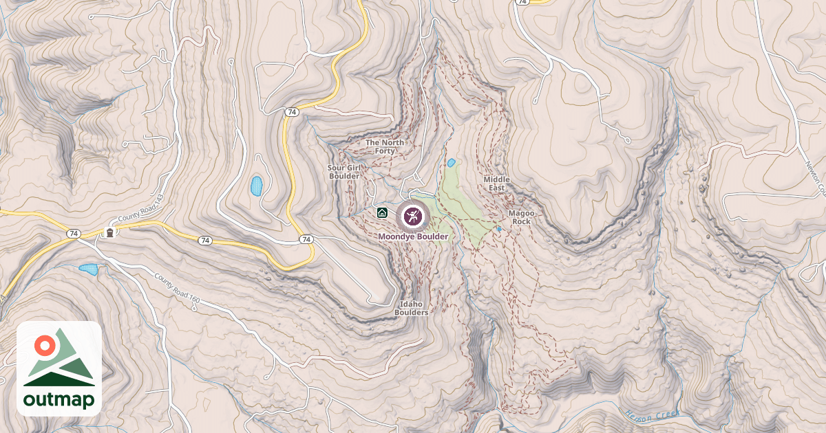 Map of Moondye Boulder