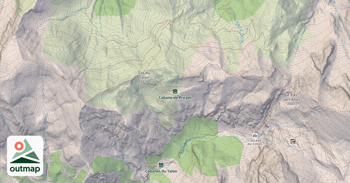 Map of Cabane de Pra Joli