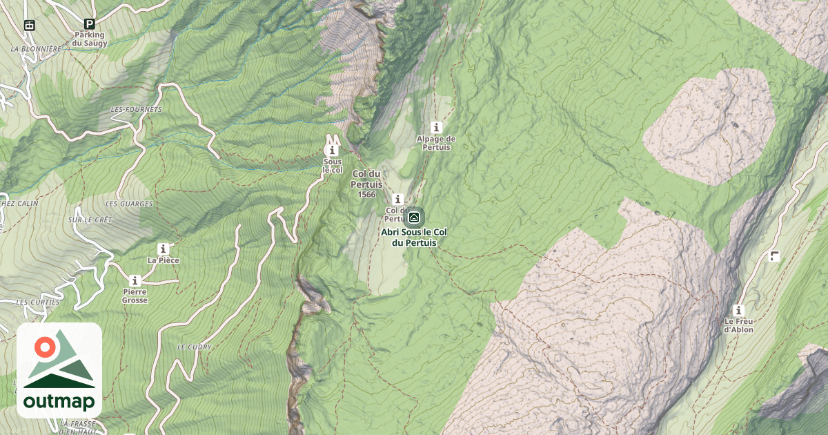 Map of Abri Sous le Col du Pertuis